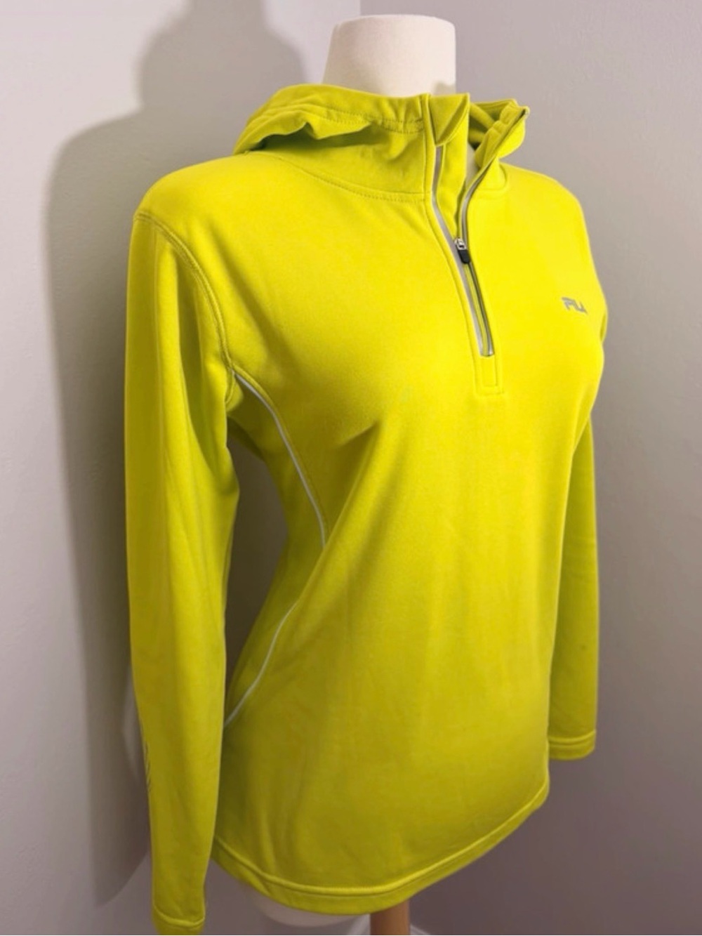 Neon Yellow Reflective Running Hiking Half Zip Hoodie